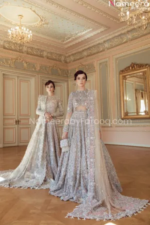 Silver Lehenga for Wedding Designer Bridal Dress #BN797