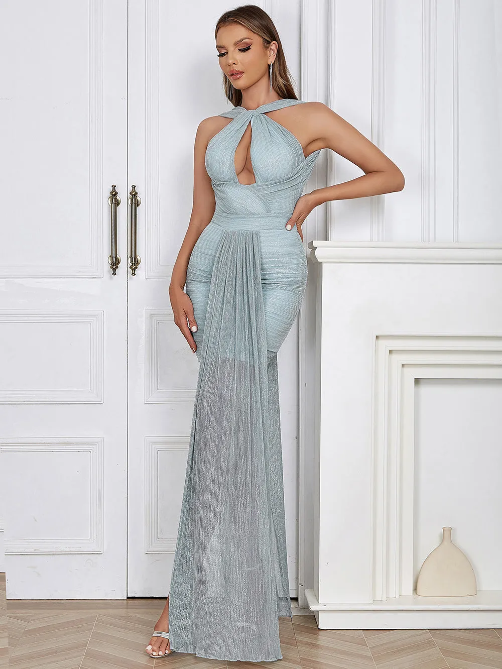 Sleeveless Low Cut Mini Bodycon Dress HB0177