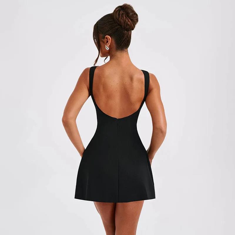 Slim Short Backless Dress