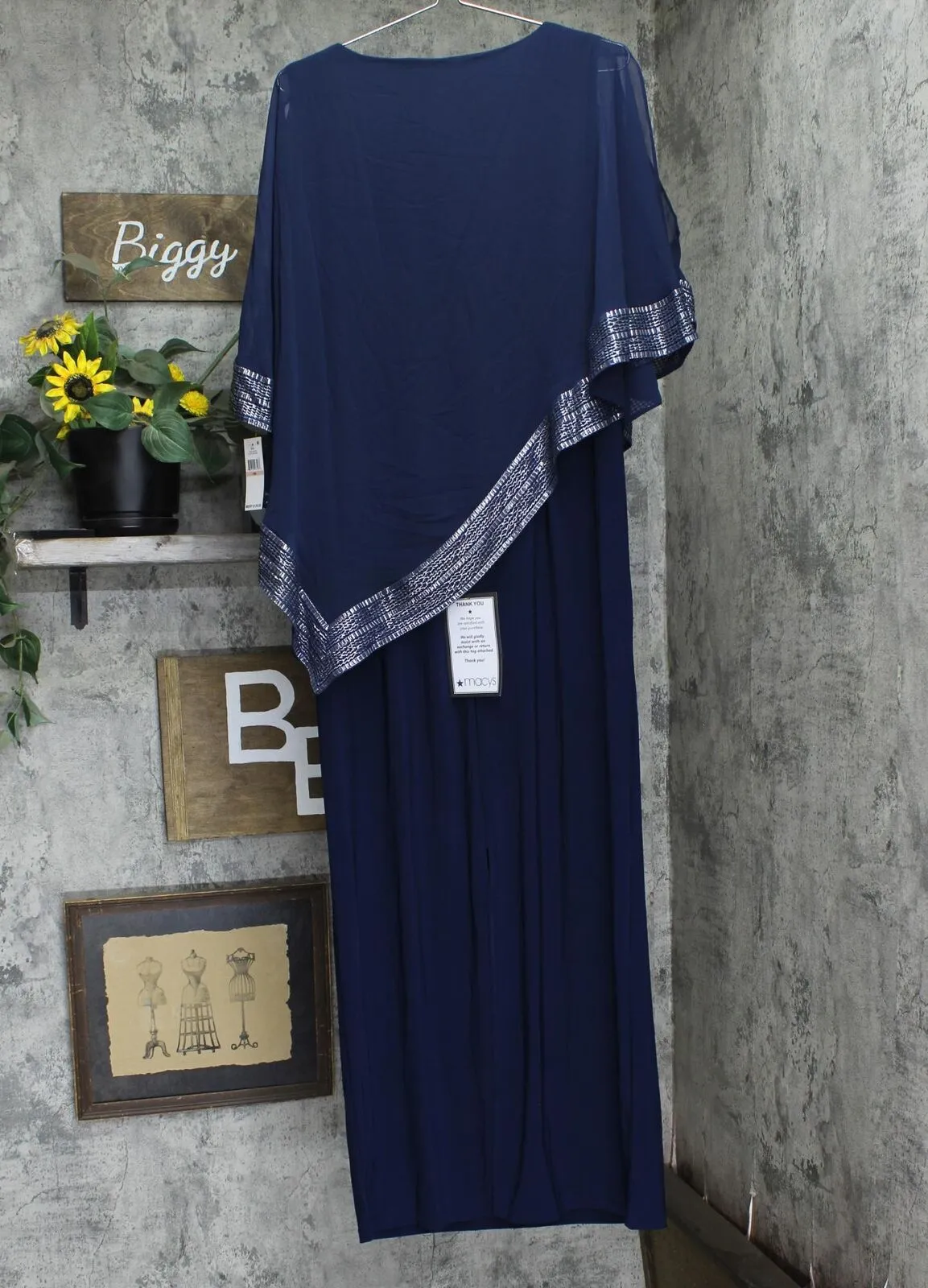 SLNY Womens Plus Size Asymmetrical-Overlay Gown Dress 166e4165912687