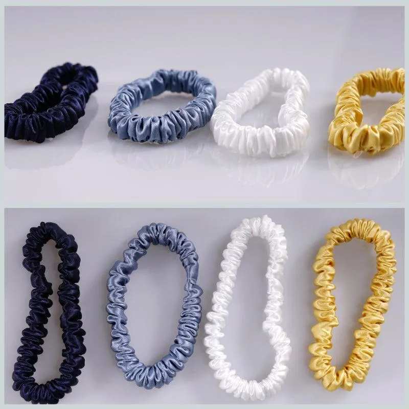 Small Silk Scrunchies Snow Mountain - 4 Pack - dropshipping