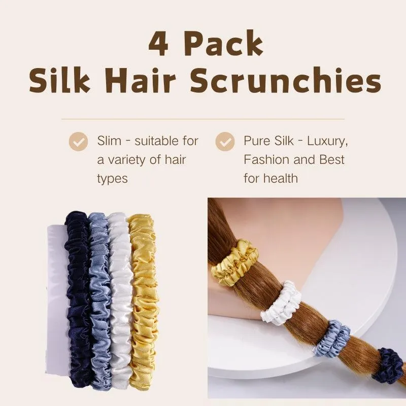 Small Silk Scrunchies Snow Mountain - 4 Pack - dropshipping