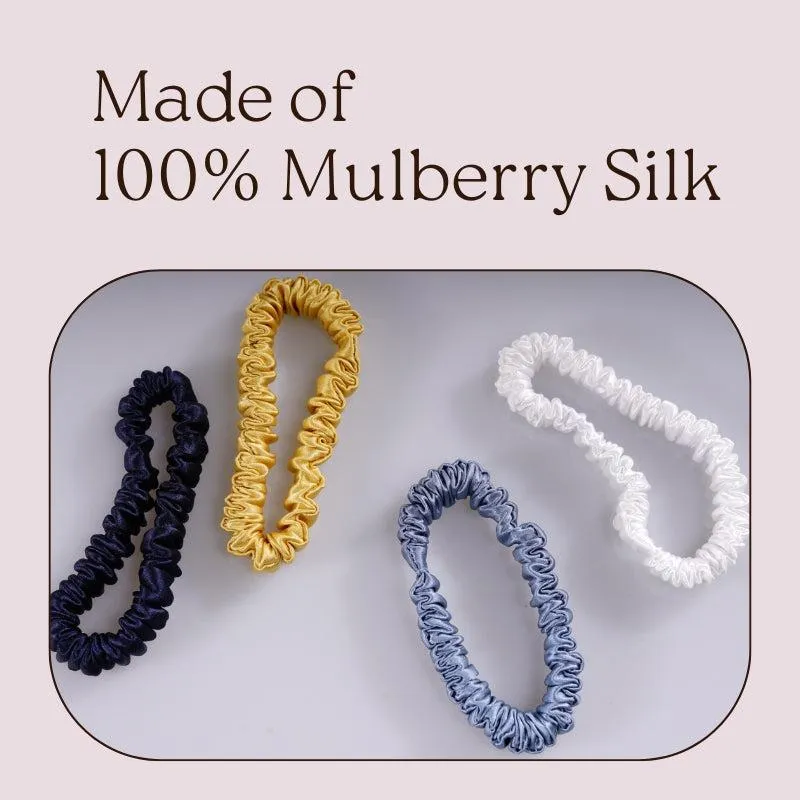 Small Silk Scrunchies Snow Mountain - 4 Pack - dropshipping