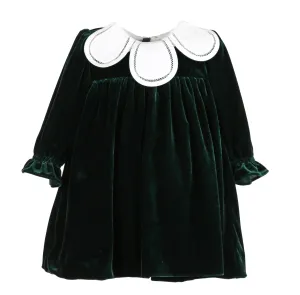 Sophie & Lucas Emerald Velvet Petal Dress