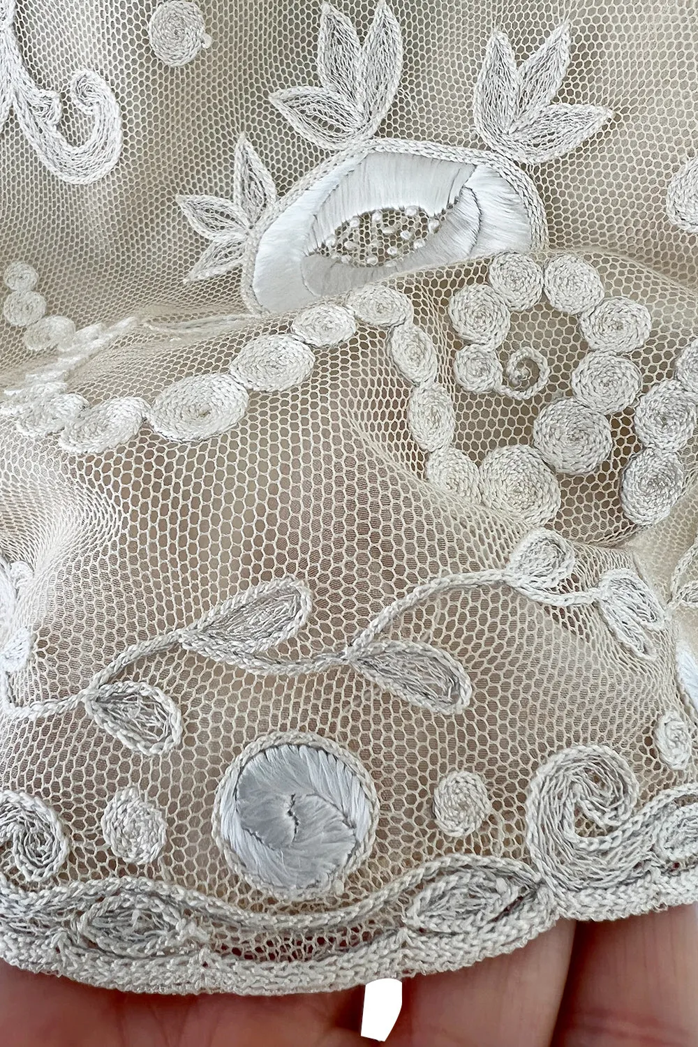 Spring 2006 Christian Lacroix Haute Couture Runway Embroidered Ivory Net Top