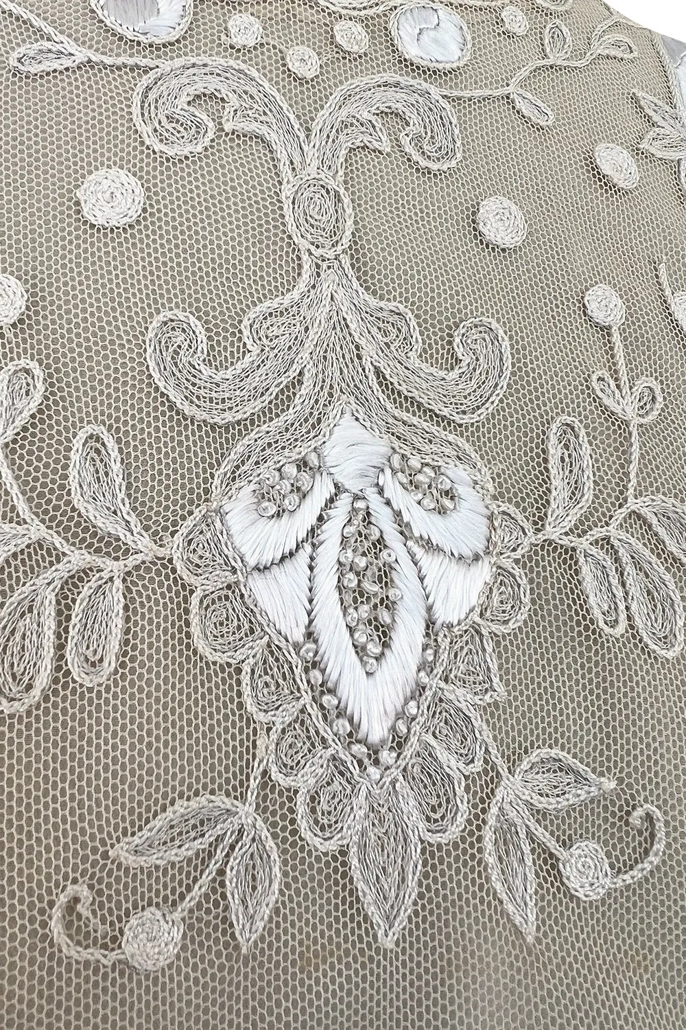 Spring 2006 Christian Lacroix Haute Couture Runway Embroidered Ivory Net Top