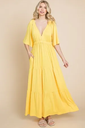 Stay Golden Tiered Maxi Dress