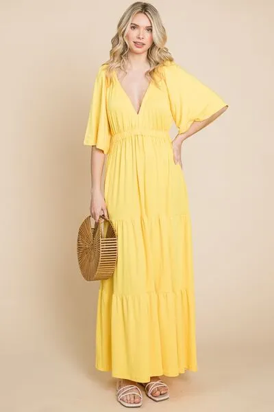 Stay Golden Tiered Maxi Dress