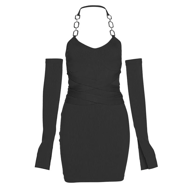 Strap Backless Slim Dress