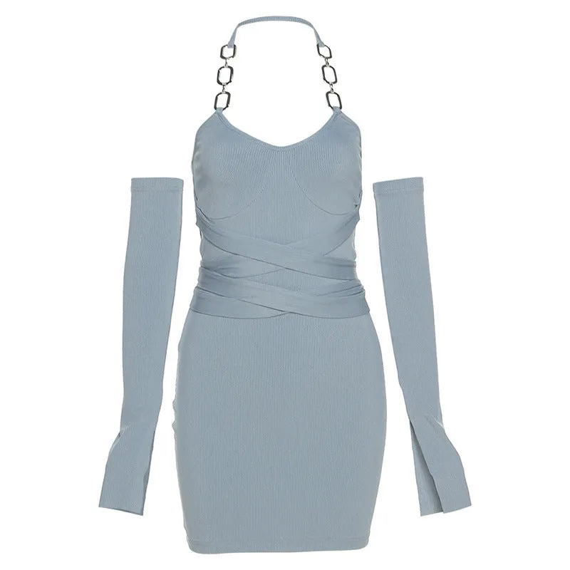 Strap Backless Slim Dress