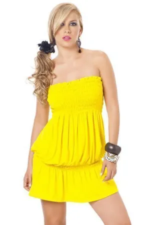 Strapless Dress Or Tunic-Yellow