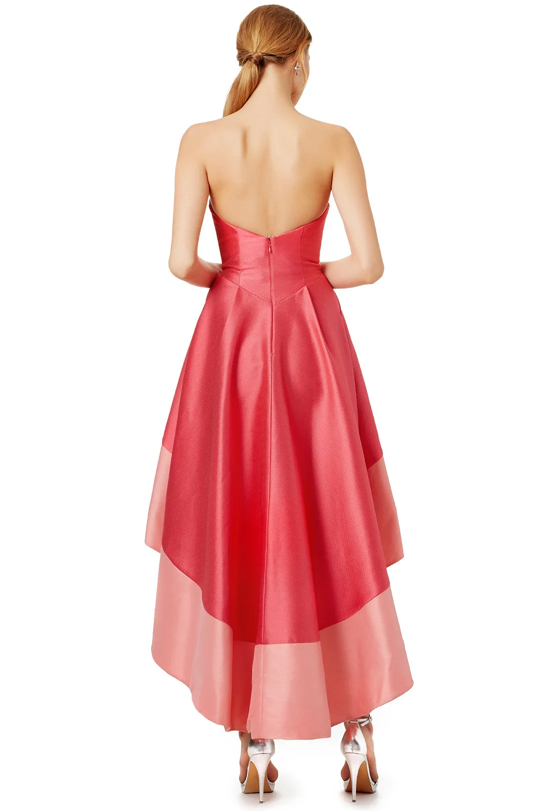 Strapless High-low Prom Dresses With Two-tone Skirt