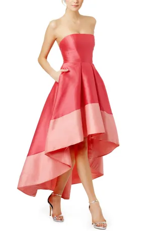 Strapless High-low Prom Dresses With Two-tone Skirt