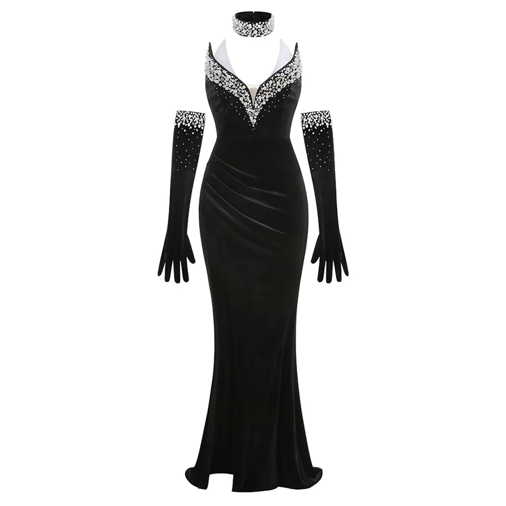 Strapless Sleeveless Beaded Maxi Dress KLYF1350