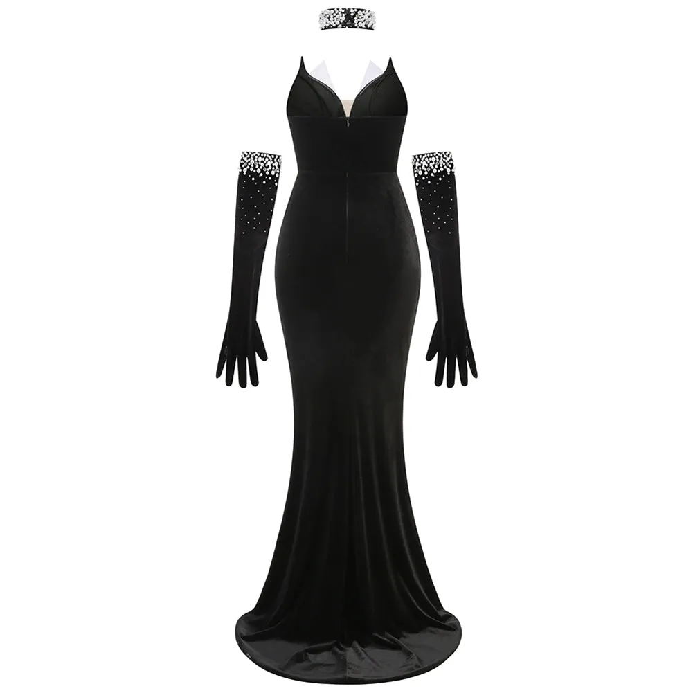 Strapless Sleeveless Beaded Maxi Dress KLYF1350