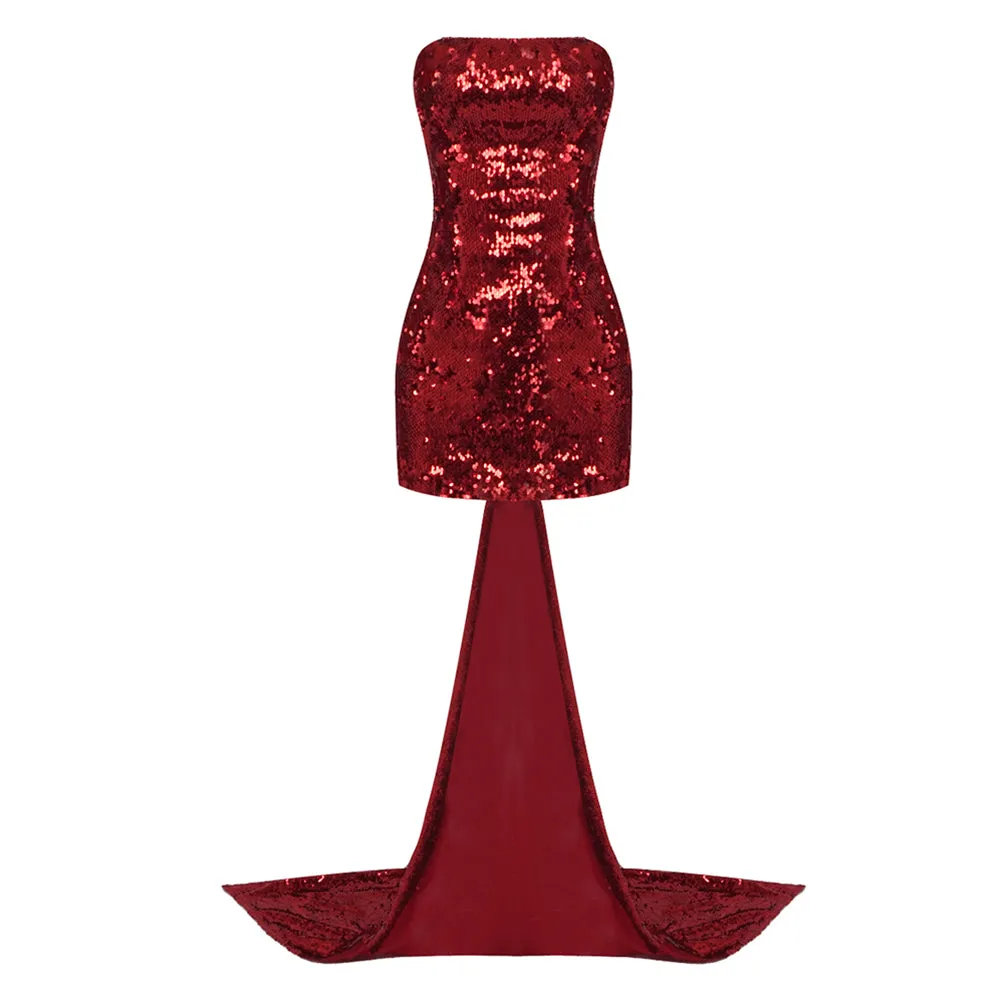 Strapless Sleeveless Bowknot Mini Bodycon Dress BD2457