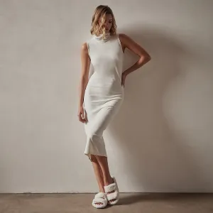 Stretch Velvet Sleeveless Dress - Canvas