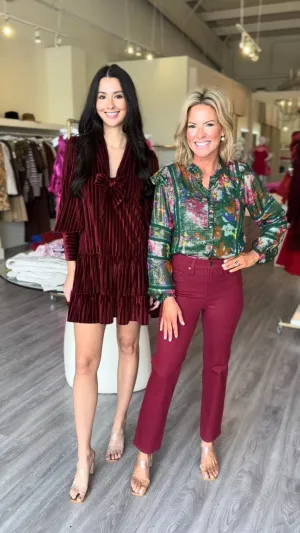 SU112 Red Velvet Dress