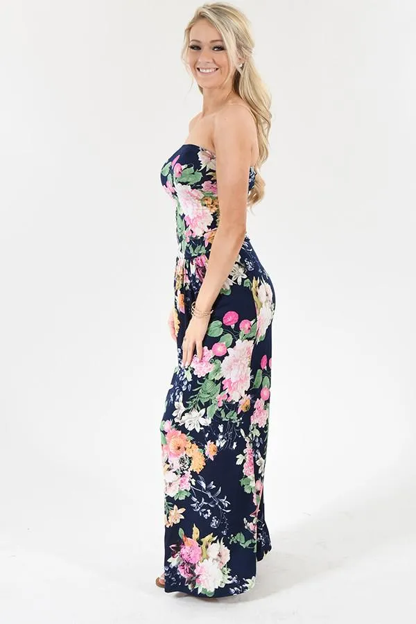 Summer Lovin' Strapless Maxi Dress ~ Navy