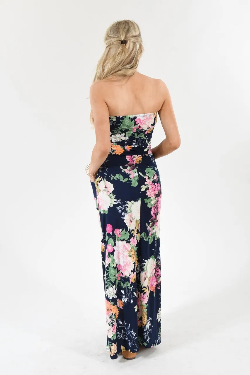 Summer Lovin' Strapless Maxi Dress ~ Navy