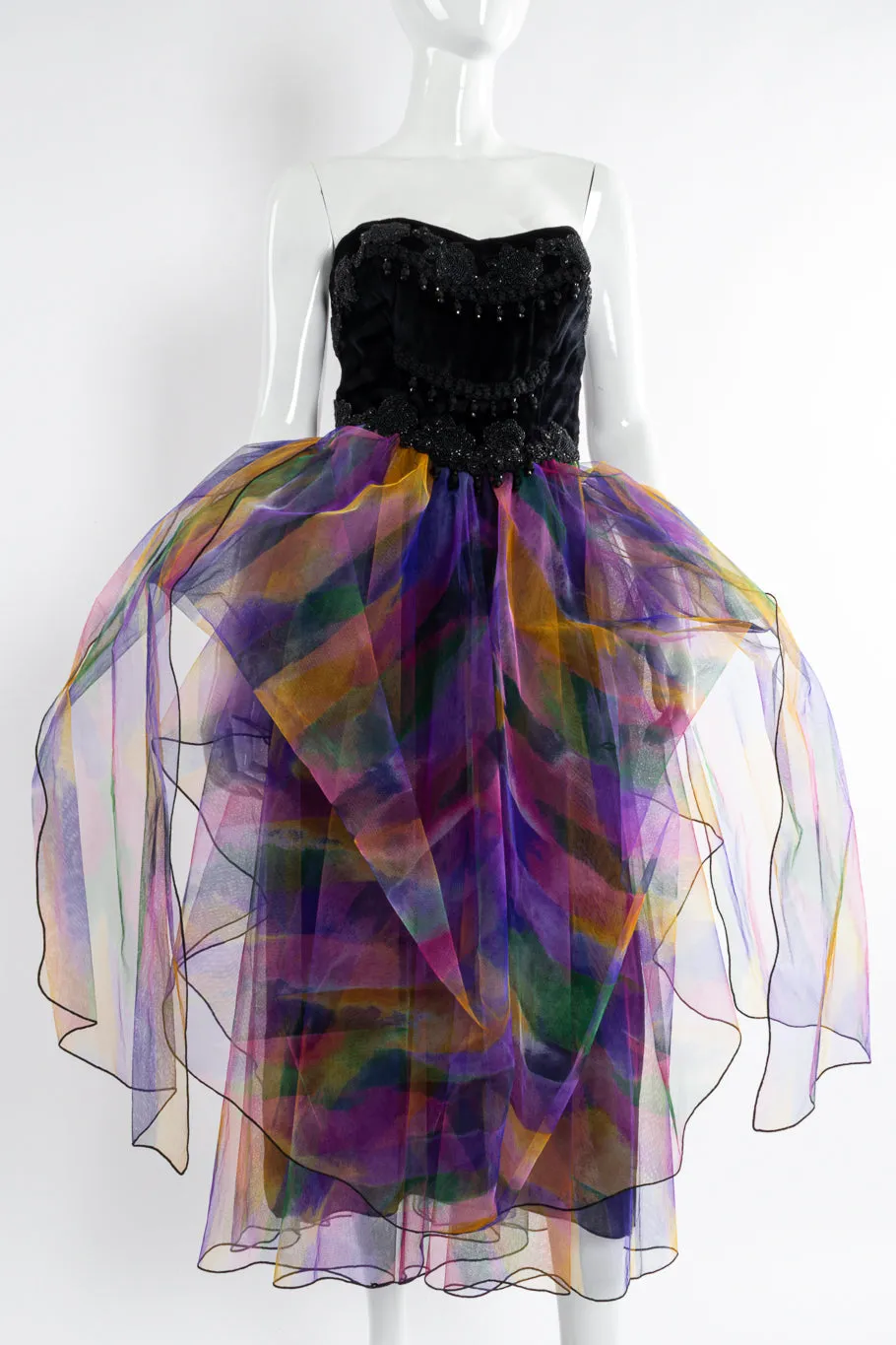 Sunset Tulle Beaded Bodice Dress