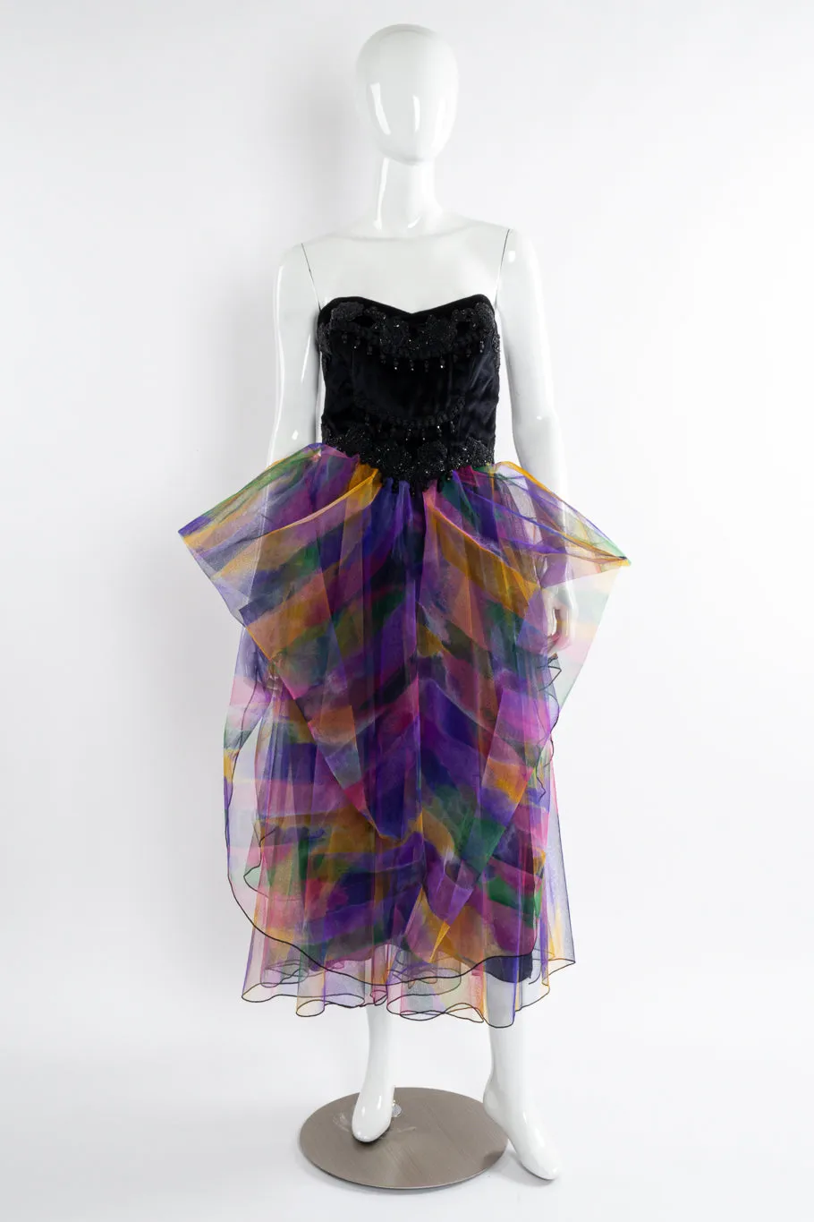 Sunset Tulle Beaded Bodice Dress