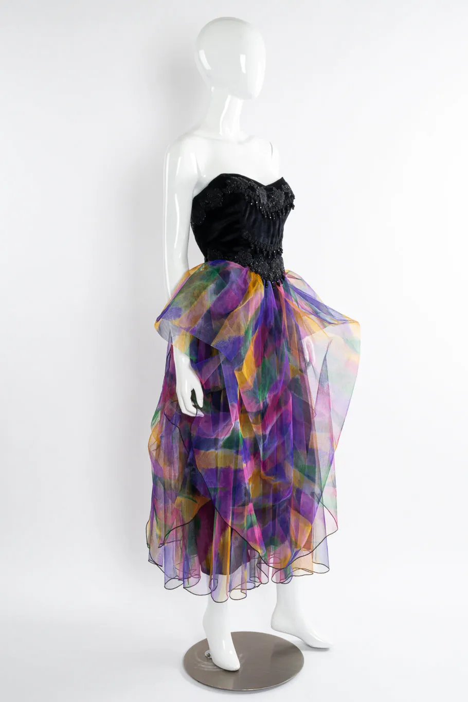 Sunset Tulle Beaded Bodice Dress