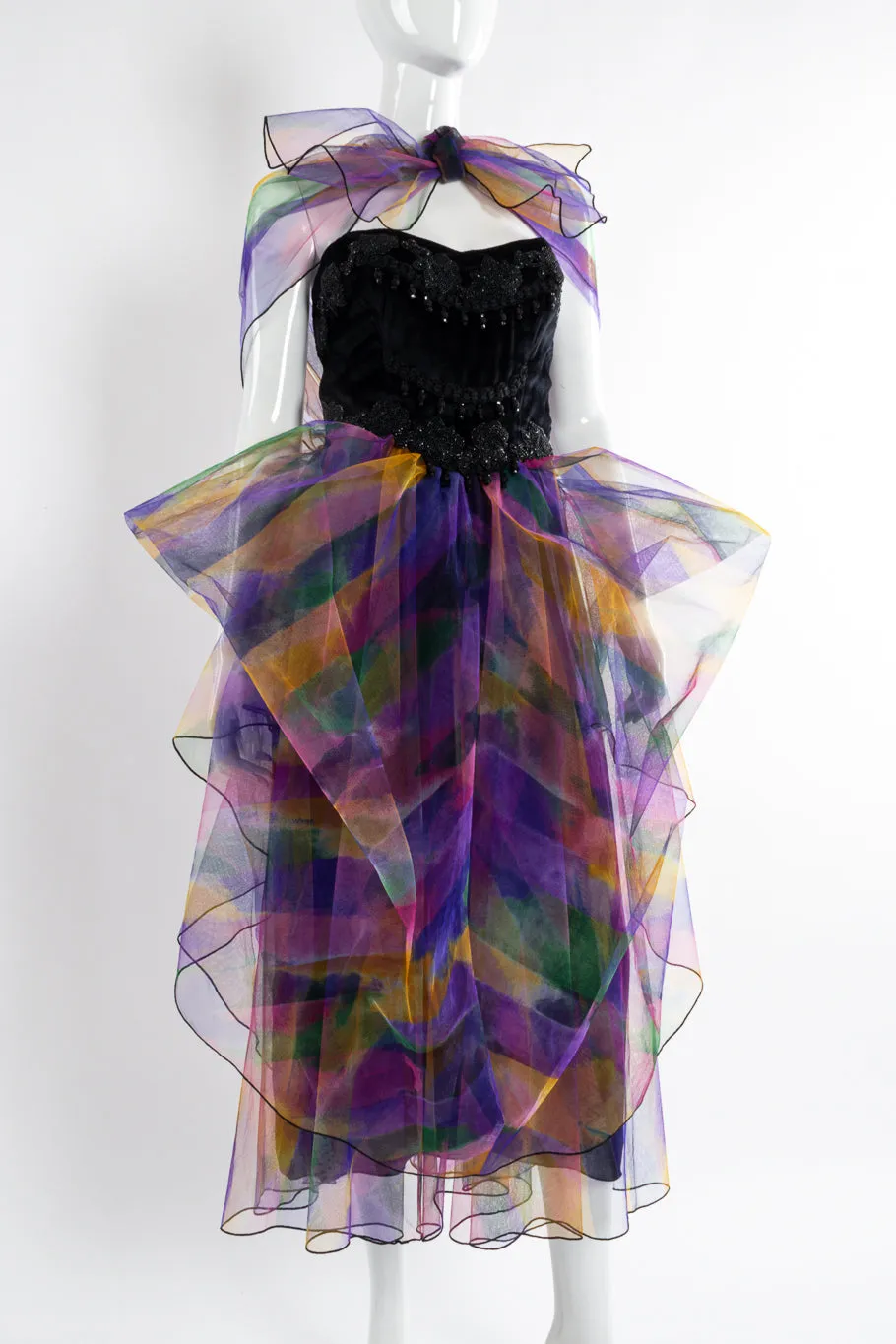 Sunset Tulle Beaded Bodice Dress