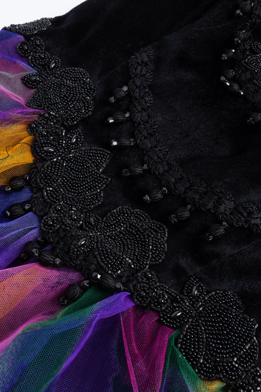 Sunset Tulle Beaded Bodice Dress
