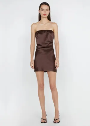 Symone Strapless Mini Dress in Dark Chocolate