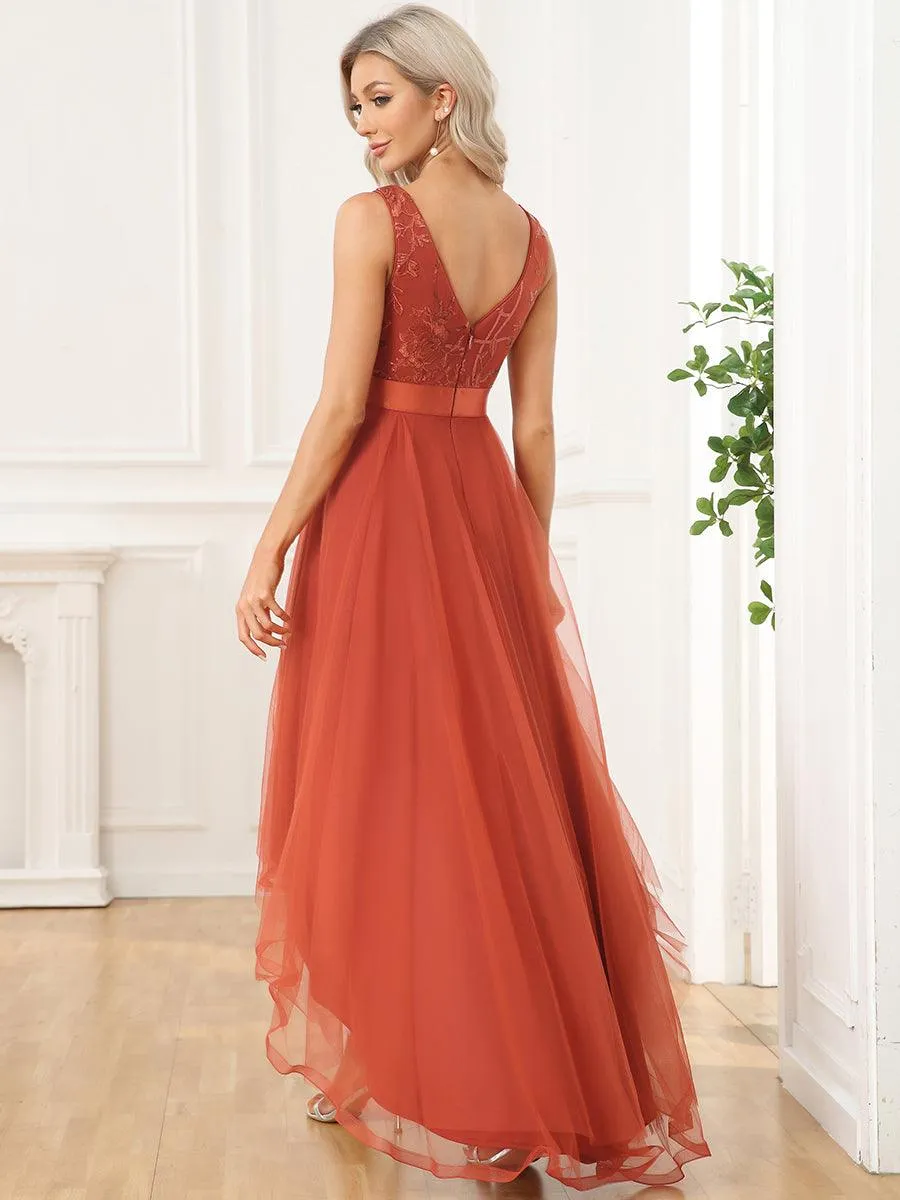 Taille personnalisée Robes de bal Tulle Paillettes High Low Asymétrique