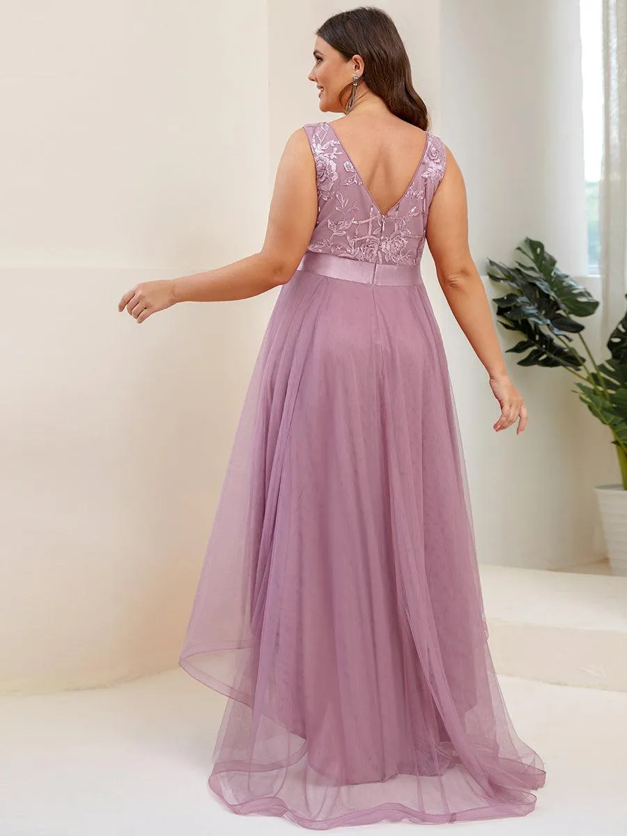 Taille personnalisée Robes de bal Tulle Paillettes High Low Asymétrique