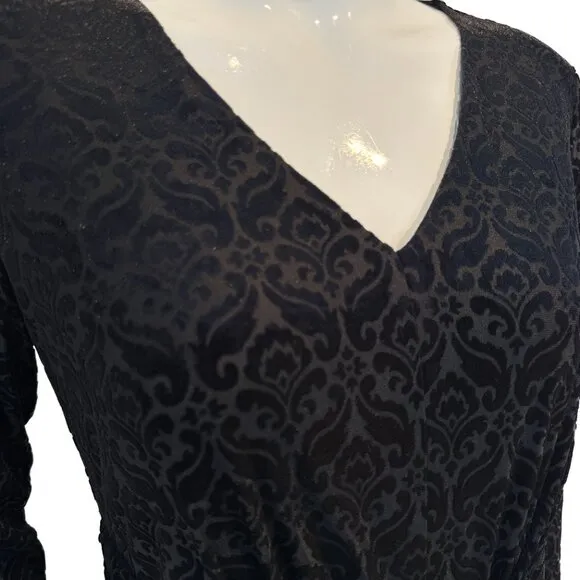 Talbots Long  Sleeve Burnt Out Velvet Dress Size MP