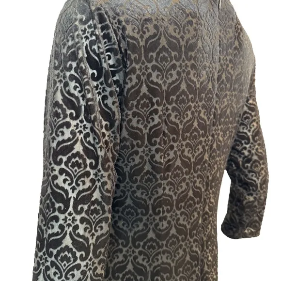 Talbots Long  Sleeve Burnt Out Velvet Dress Size MP