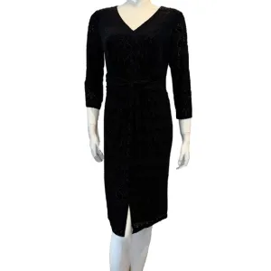 Talbots Long  Sleeve Burnt Out Velvet Dress Size MP