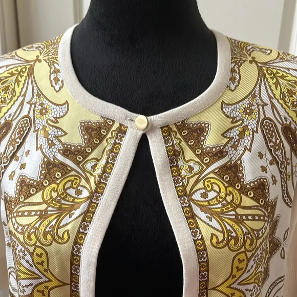 Talbots Short Sleeve Silk One Button Sweater