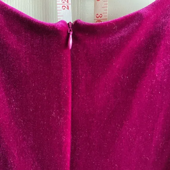 Taylor NWT Long Sleeve Vneck Hidden Back Zipper Velvet Midi Dress size 10