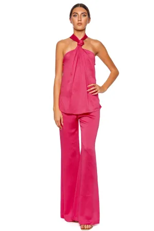 Teagan Peony Satin Halter Top