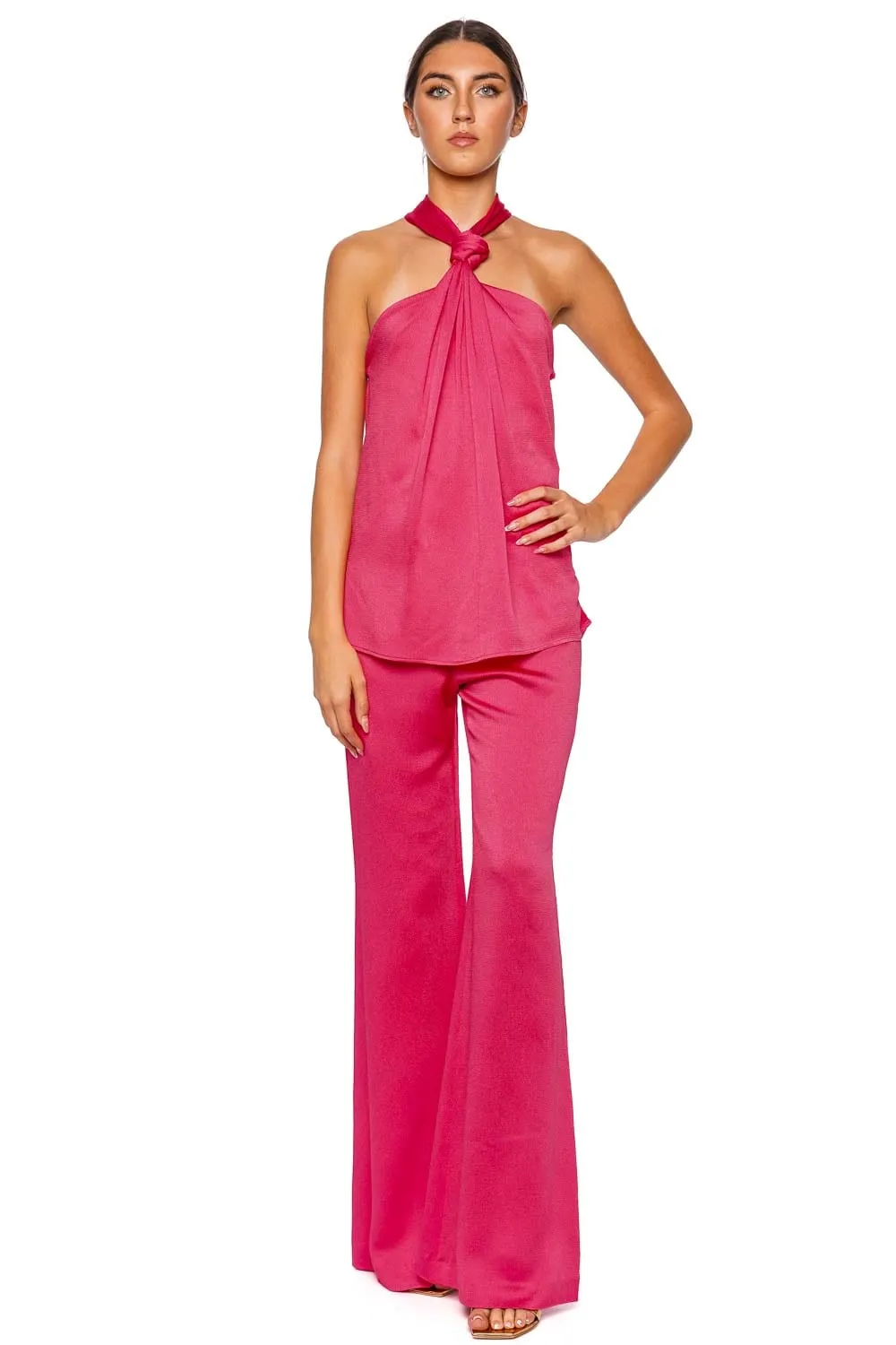 Teagan Peony Satin Halter Top
