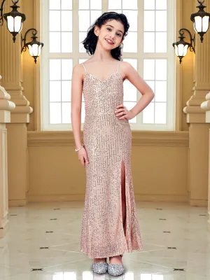 Teen Girl Spaghetti Straps Sequin Dress CXH1182