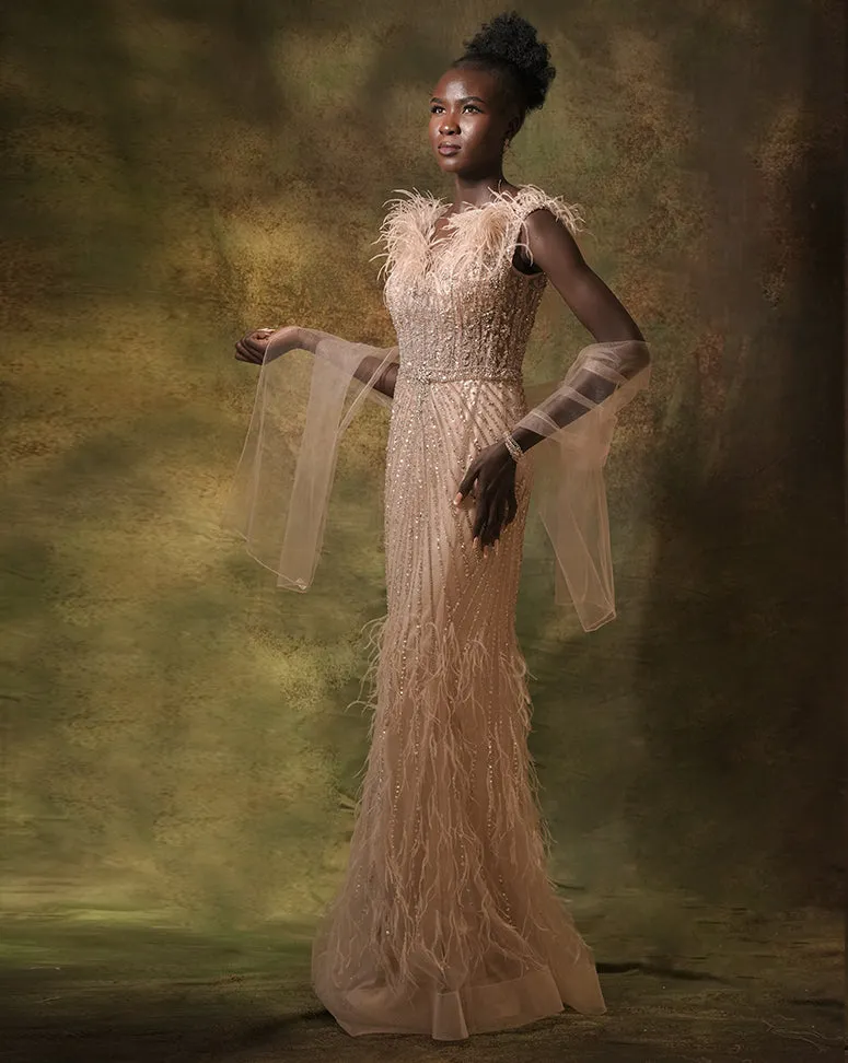 The Feathered Crystal Gown