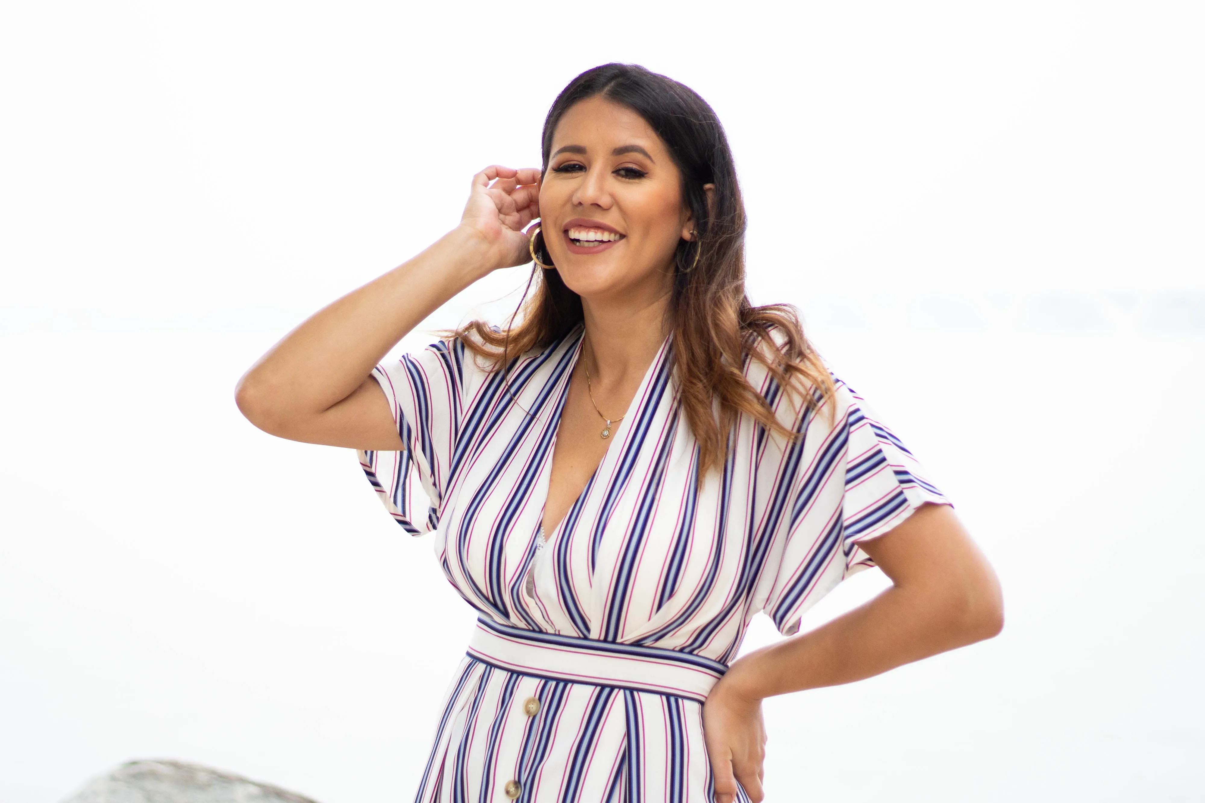 The Madrid Striped Midi Dress