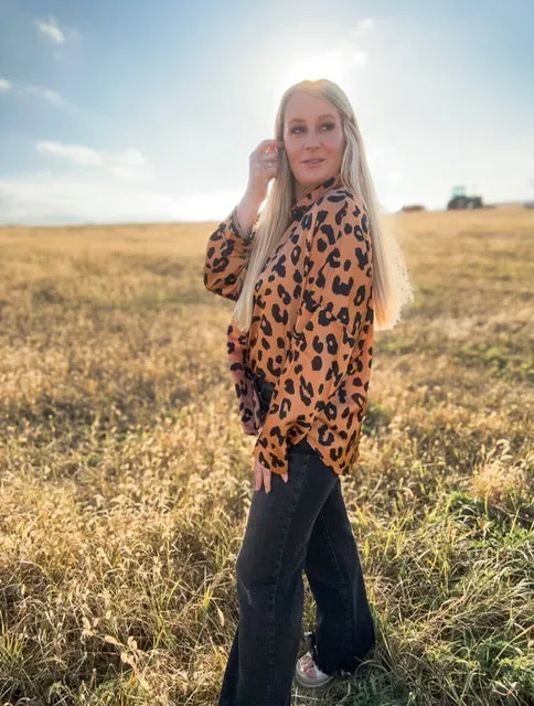 The McCoy Copper Leopard Print Top