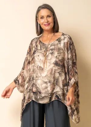 Thea Silk Top in Mocha