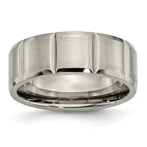 Titanium Satin and Polished 8mm Grooved Band