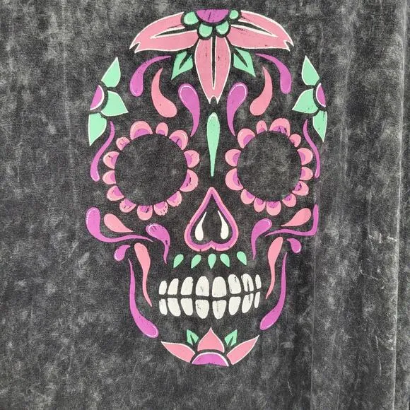 Torrid Super Soft Knits size 0 sugar skull long maxi dress black