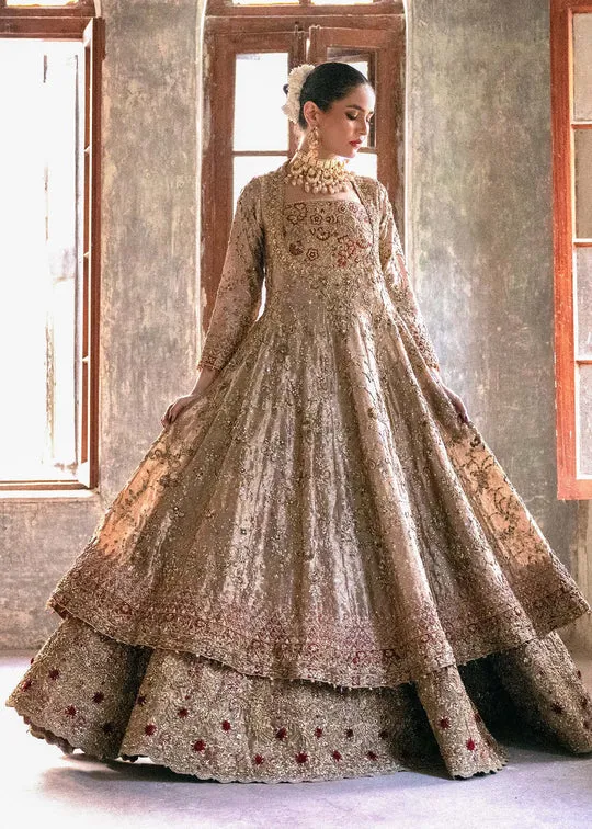 Traditional Pakistani Bridal Dress in Wedding Lehenga Gown and Net Dupatta Style Online