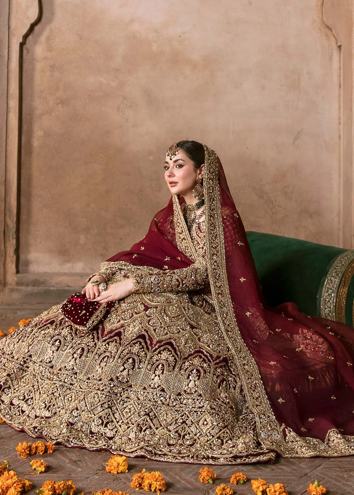 Traditional Red Lehenga Gown Pakistani Wedding Dresses