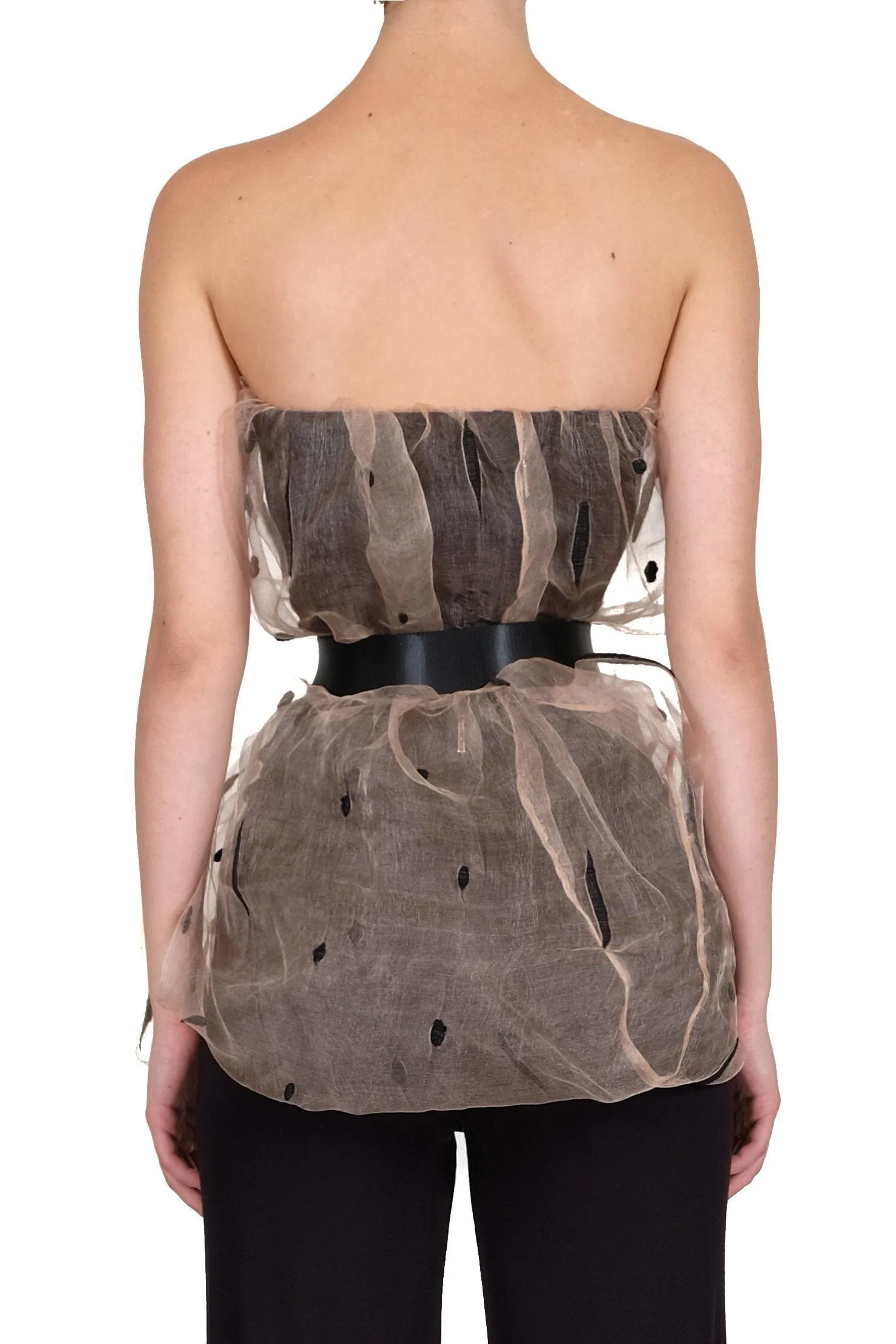 Transparent Nude Silk Top