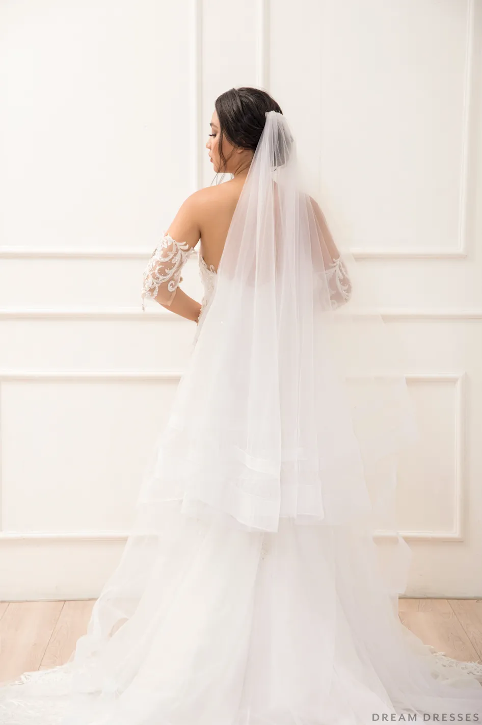 Tulle Wedding Veil with Blusher (#Tara)